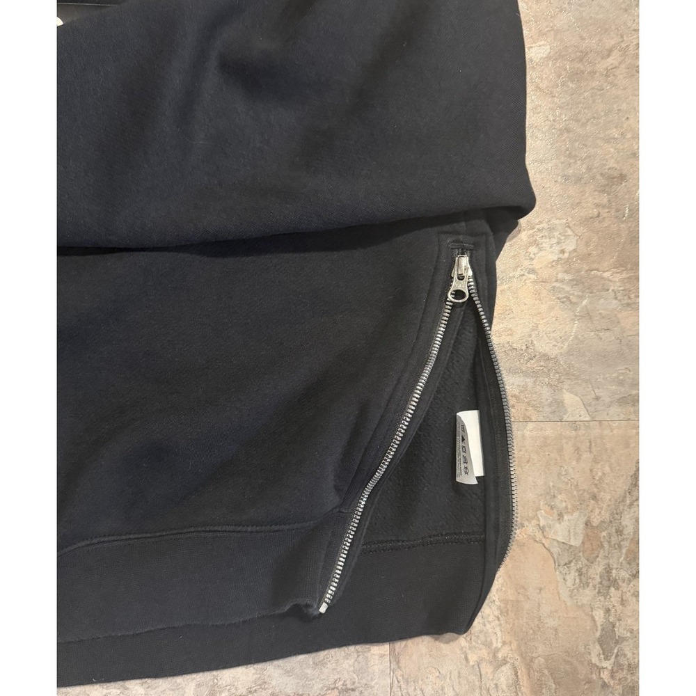 Nike Air Sweatshirt Black Cropped Boxy Oversized Fleece Side Zip Pullover Size S - Picture 3 of 7
